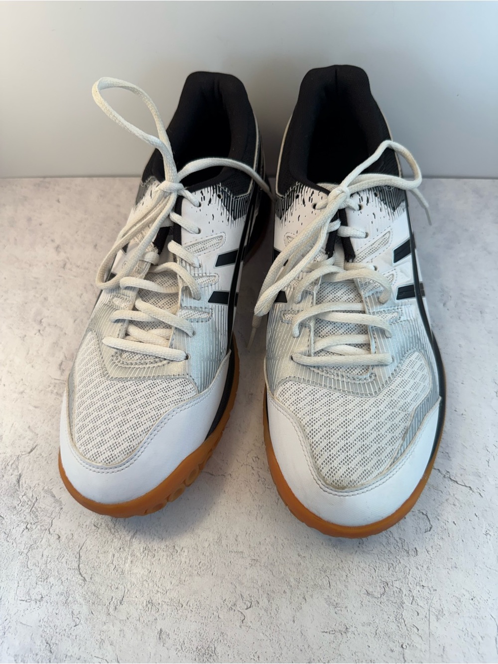 ASICS White Athletic Court Shoes with Gum Sole